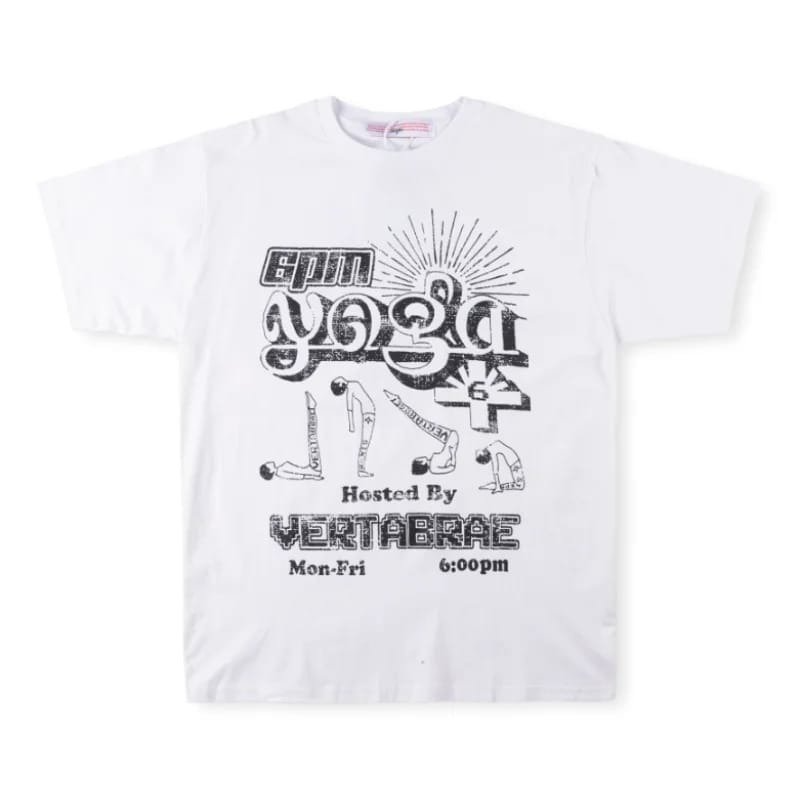 Vertabrae 6pm Yoga T-shirt White