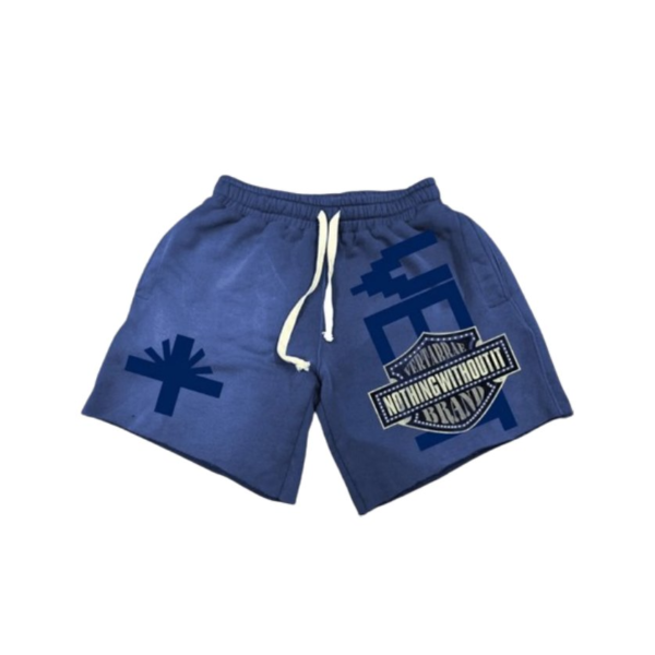 Vertabrae Blue Double Emblem Shorts