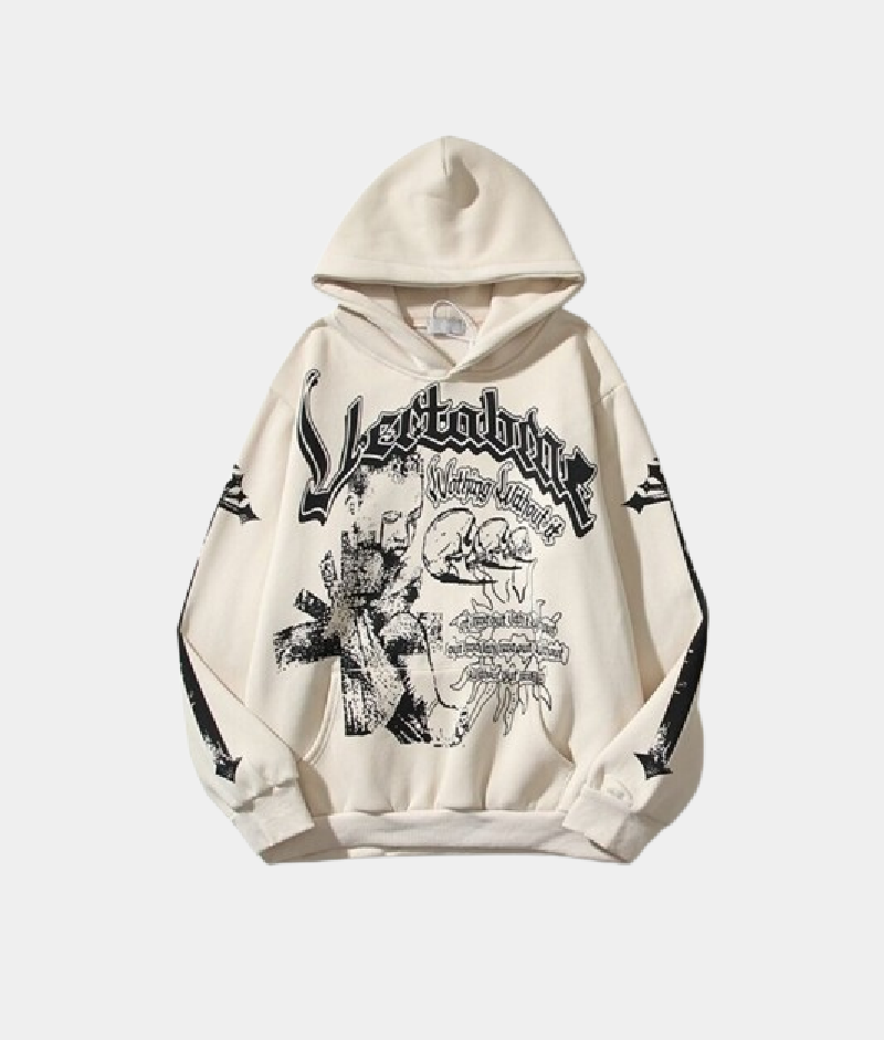 Vertabrae Cream Clolor Hoodie