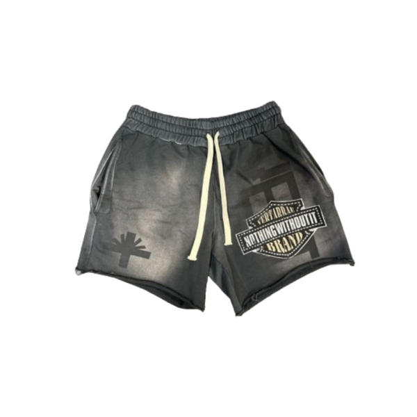 Vertabrae Double Emblem Black Shorts