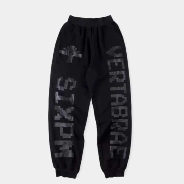 Vertabrae Double Logo Sweatpants Black