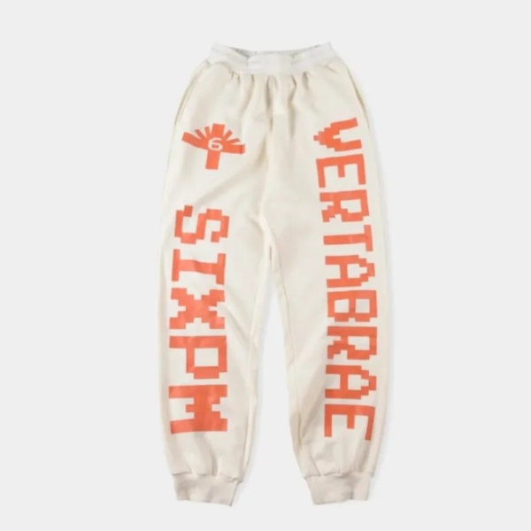 Vertabrae Double Logo Sweatpants Cream